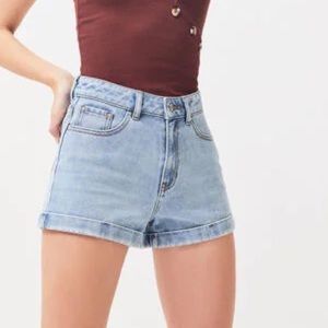 Denim High Rise Mom Shorts